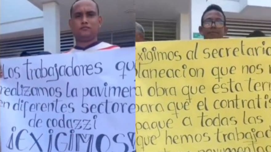 En Codazzi obreros reclaman pago por obra finalizada