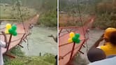 Puente recién inaugurado en Bagadó, Chocó, colapsó tras la ceremonia y dejó tres heridos