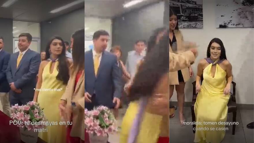 Video viral: Mujer se desmayó antes de dar el 'sí' en su matrimonio