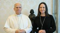 El papa León XIV recibe a María Corina Machado en el Vaticano