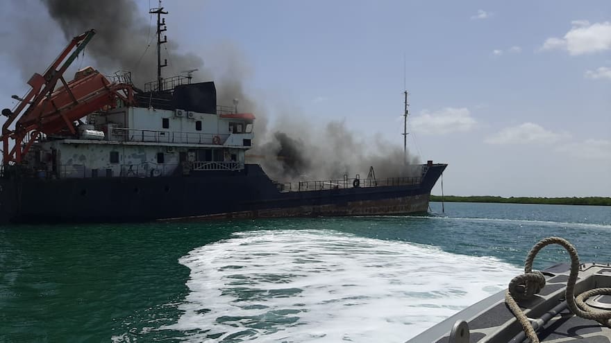 Se incendió motonave atracada en Portete en la zona de la Alta Guajira