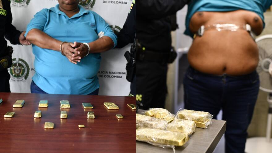 Capturan a hombre con lingotes de oro escondidos en su cuerpo, en el aeropuerto de Medellín