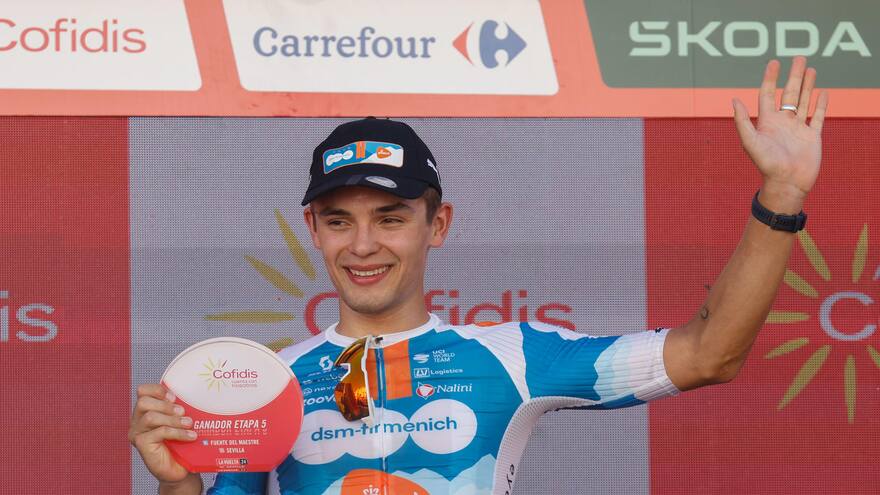 El checo Pavel Bittner festeja en la quinta etapa de La Vuelta a España