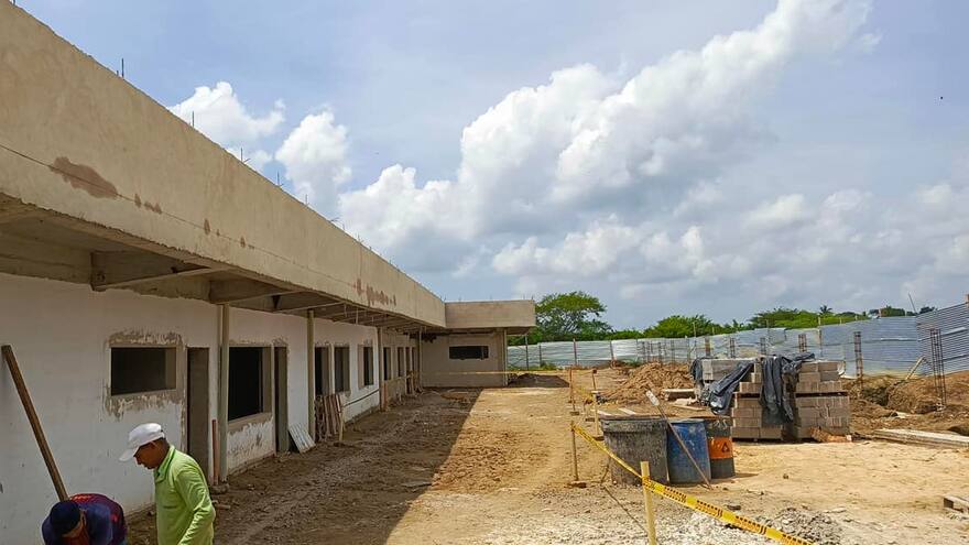 Obras del centro de vida para el adulto mayor de Repelón avanzan en un 80 %