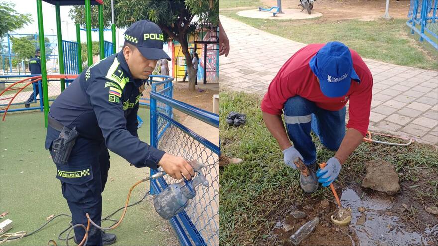 Policía Metropolitana restauró parque en Valledupar