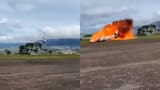 Dos muertos en accidente de avioneta que se precipitó a la pista cuando intentaba despegar