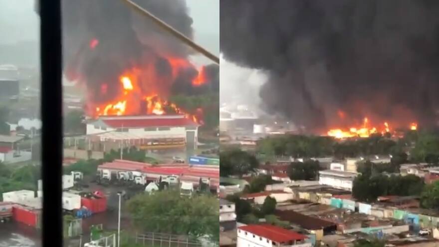Refinería de Puerto La Cruz, Venezuela, sufre incendio tras impacto de rayo