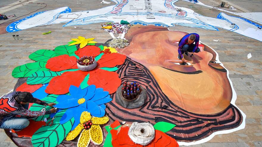 Arte reciclado inspirado en la belleza del Atlántico