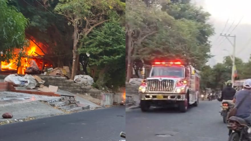 Voraz incendio consumió vivienda de una familia en la Loma de La Manga