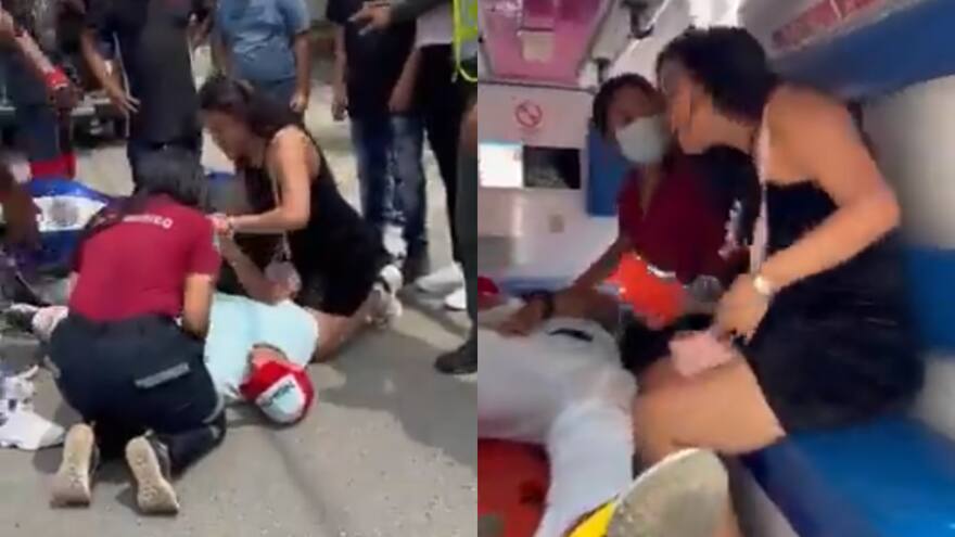 Mujer pide clave del celular a su pareja en pleno accidente